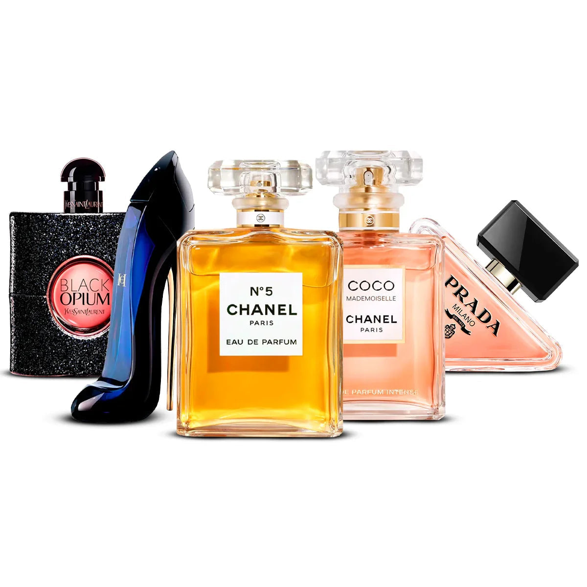 Set di 5 profumi | Black Opium + Good Girl + Chanel N°5 + Coco Mademoiselle + Paradoxe